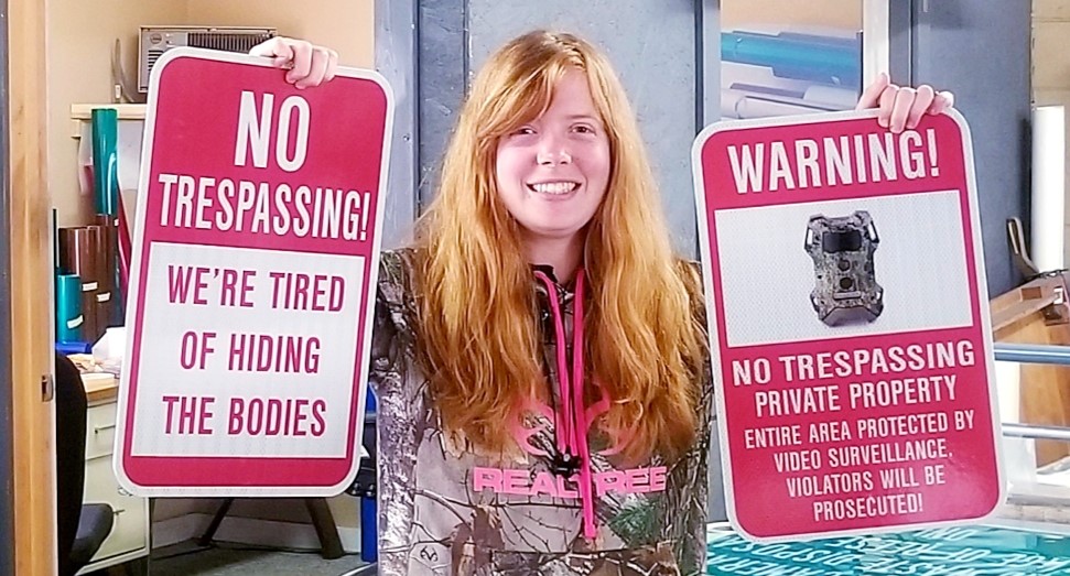 warning and no trespassing signs
