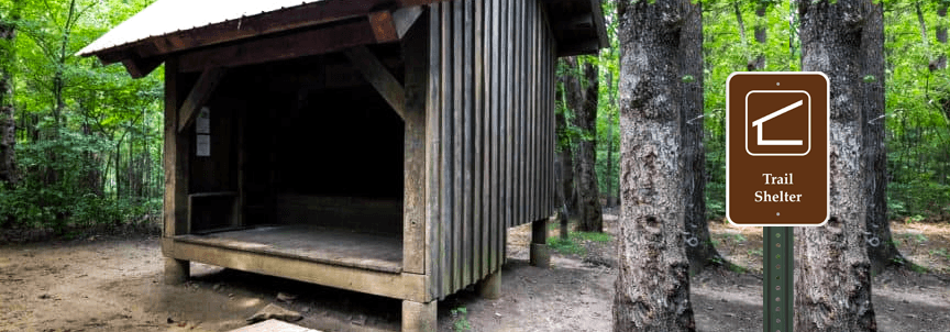 trail shelter sign