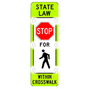 yield to pedestrian in crosswalk sign