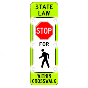 yield to pedestrian in crosswalk sign