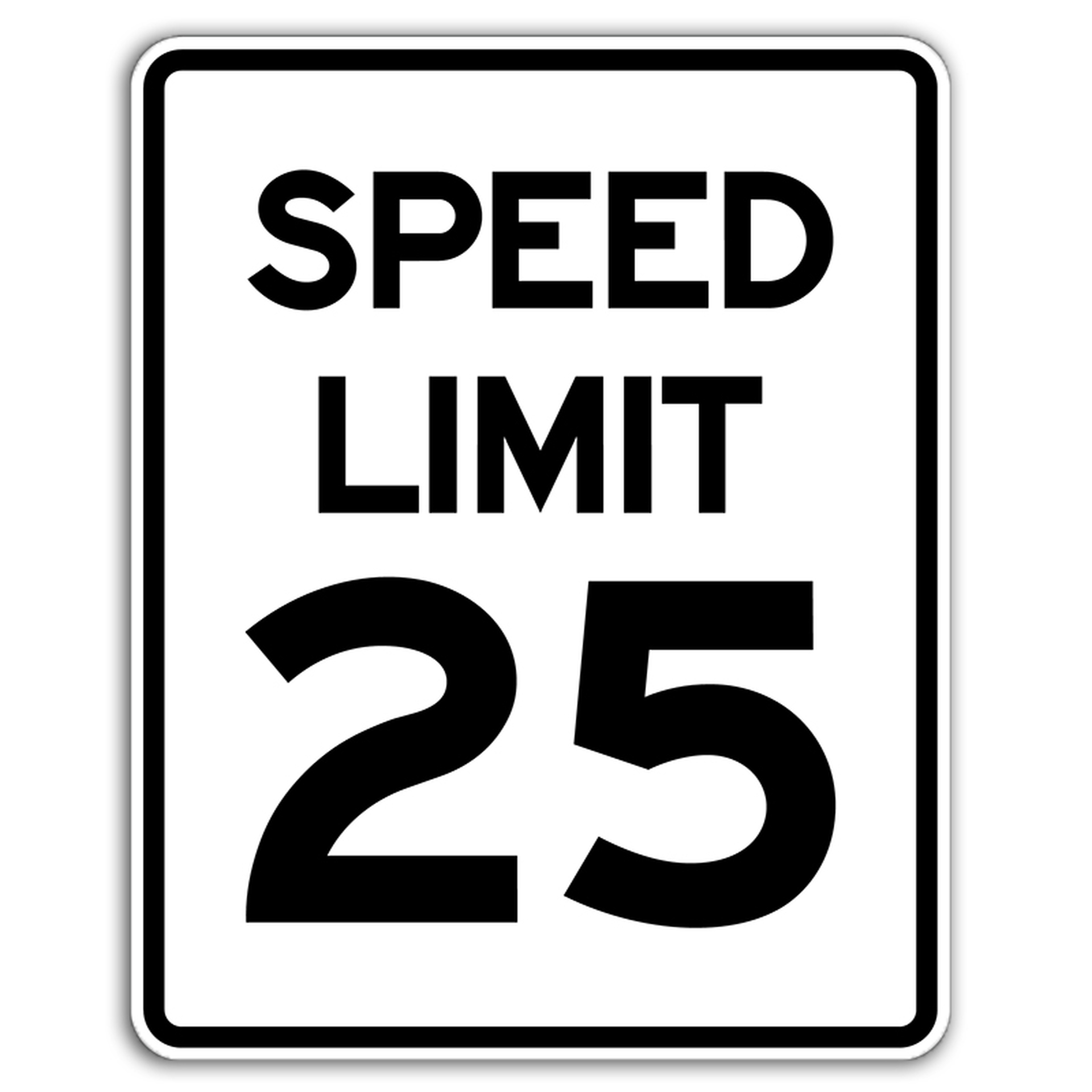white speed limit sign