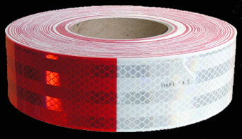 A role of red/white reflective tape