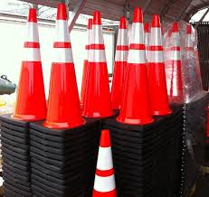 stacks of traffic cones